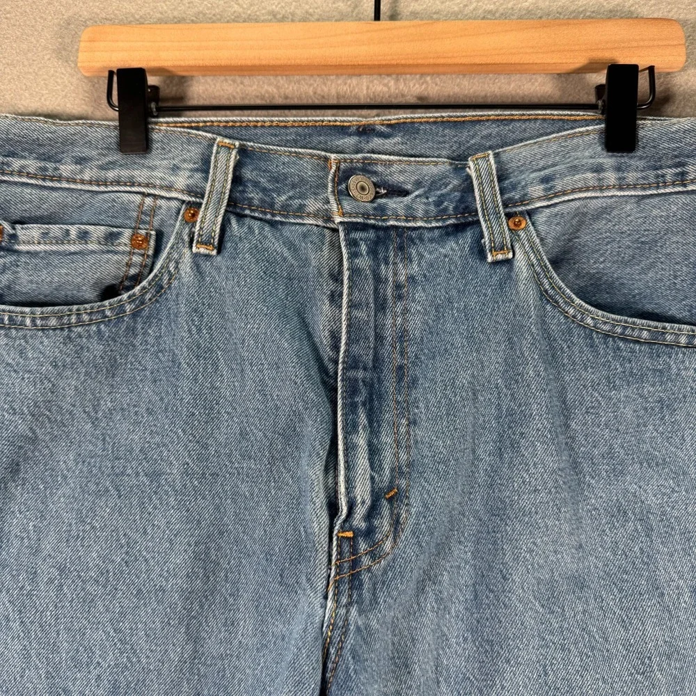 Levis 405 Denim Jeans Shorts Mens 36 Blue Lightwash Jorts Bermuda Classic 9